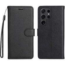 YH Mall Kart Yuvası Klasik Düz Renk ile Samsung Galaxy S24 Ultra Için Flip Case (Yurt Dışından)