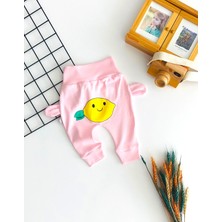 Derin Bebe Neşeli Bebekler Limon Baskılı Mevsimlik Kumaş Tek Alt Pembe