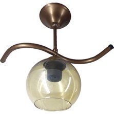 Mutu Ticaret Fuji Bronz Tekli Bal Camlı Avize | Kaliteli Modern Metal Avize