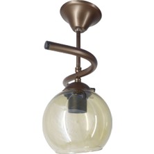 Mutu Ticaret Fuji Bronz Tekli Bal Camlı Avize | Kaliteli Modern Metal Avize