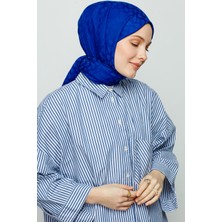Valor Scarf Saks Mavi Bloom Desen Şal