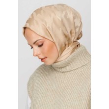 Valor Scarf Latte Kazayağı Desen Ipeksi Jakar Şal