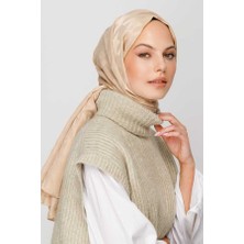 Valor Scarf Latte Kazayağı Desen Ipeksi Jakar Şal