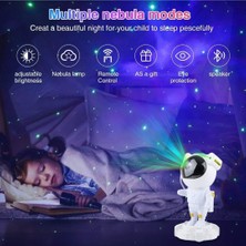 MR Shopping Mr Astronot Projektör Çocuklar Için Yıldız Projektör Galaxy Projektör Gece Lambası,bluetooth Müzik