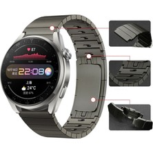 Megafox Teknoloji Amazfit Gtr 3 / Gtr 3 Pro Uyumlu Kordon Paslanmaz Çelik Klipsli Kayış, Gri