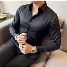 Amor Man Özel Tasarım Pamuk Saten Slim Fit Şık Özel Davet Gece  Business Erkek Gömlek