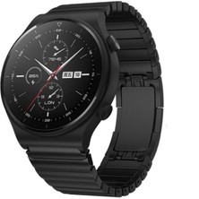Megafox Teknoloji Amazfit Gtr 3 / Gtr 3 Pro Uyumlu Kordon Paslanmaz Çelik Klipsli Luxury Kayış, Siyah
