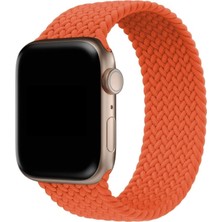 Megafox Teknoloji Apple Watch 2/3/4/5/6/7/8/se 38-40-Uyumlu Kordon Small Solo Hasır Örgü Işlemeli Kayış, Turuncu