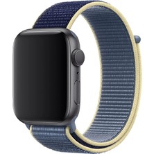 Megafox Teknoloji Apple Watch 3/4/5/6/7/8/9/se 38-40-Uyumlu Kordon Klasik Hasır Örgü Spor Işlemeli Kayış, Alaskan