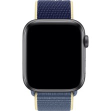 Megafox Teknoloji Apple Watch 3/4/5/6/7/8/9/se 38-40-Uyumlu Kordon Klasik Hasır Örgü Spor Işlemeli Kayış, Alaskan