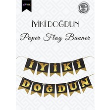 Kikajoy Iyi Ki Doğdun Harf Afiş -Simli Siyah Altın-