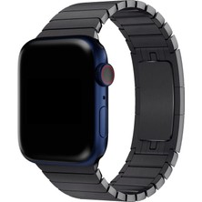 Megafox Teknoloji Apple Watch 2/3/42-44-Uyumlu Kordon Paslanmaz Çelik Klipsli Luxury Kayış, Siyah