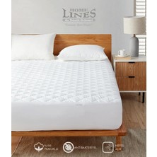 Home Lines Kapitone Yatak Koruyucu Alez, Fitted Lastikli Kenar, Elyaf DOLGU,%100 Pamuk