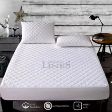Home Lines Kapitone Yatak Koruyucu Alez, Fitted Lastikli Kenar, Elyaf DOLGU,%100 Pamuk