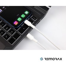 Remorax Coral iPhone Uyumlu Power Delivery Type C-Lightning 150 Cm 27 Watt Pd Beyaz-Beyaz