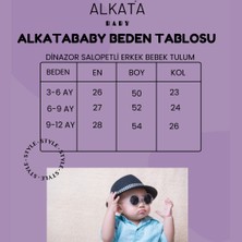 Alkata Baby Erkek Bebek Uzun Kollu Çıtçıtlı Bisiklet Yaka Askılı Salopet Tulum