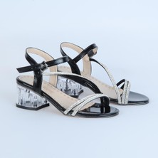 Ayakcenter Frati Siyah 4 cm Topuklu Kız Çocuk Sandalet