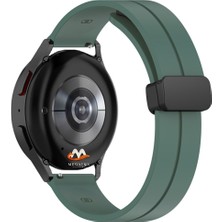 Megafox Teknoloji Huawei Gt2 / Gt2 Pro Uyumlu Kordon Silikon Magnetik Tokalı Spor Kayış, Koyu Yeşil
