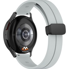 Megafox Teknoloji Huawei Gt2 / Gt2 Pro Uyumlu Kordon Silikon Magnetik Tokalı Spor Kayış, Gri