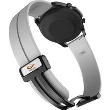 Megafox Teknoloji Huawei Gt2 / Gt2 Pro Uyumlu Kordon Silikon Magnetik Tokalı Spor Kayış, Gri