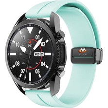Megafox Teknoloji Huawei Gt2 / Gt2 Pro Uyumlu Kordon Silikon Magnetik Tokalı Spor Kayış, Açık Yeşil