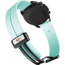 Megafox Teknoloji Huawei Gt2 / Gt2 Pro Uyumlu Kordon Silikon Magnetik Tokalı Spor Kayış, Açık Yeşil