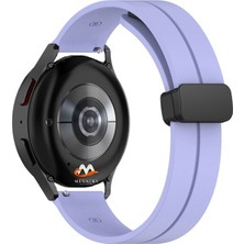 Megafox Teknoloji Huawei Gt2 / Gt2 Pro Uyumlu Kordon Silikon Magnetik Tokalı Spor Kayış, Lila
