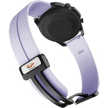 Megafox Teknoloji Huawei Gt2 / Gt2 Pro Uyumlu Kordon Silikon Magnetik Tokalı Spor Kayış, Lila