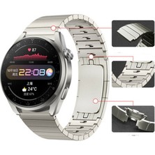 Megafox Teknoloji Huawei Gt2 / Gt2 Pro Uyumlu Kordon Paslanmaz Çelik Klipsli Kayış, Gümüş