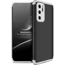 Megafox Teknoloji Huawei P40 Pro Uyumlu Kılıf Ays Kapak, Siyah-Gri