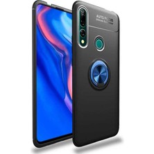 Megafox Teknoloji Huawei Y9 Prime 2019 Uyumlu Kılıf Ravel Silikon Kapak, Siyah-Mavi