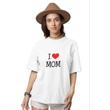 Tarz Yeri Unisex Bisiklet Yaka Baskılı Oversize T-Shirt - Beyaz