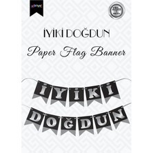 Kikajoy Iyi Ki Doğdun Harf Afiş -Simli Siyah Gümüş-