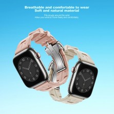 Megafox Teknoloji Apple Watch Seri 3/42-44- Uyumlu Kordon Silikon Metal Pimli Tokalı Kayış, Koyu Kır