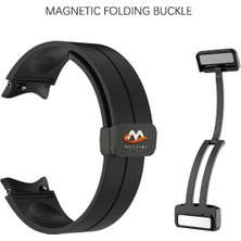 Megafox Teknoloji Samsung Galaxy Watch  Uyumlu Kordon Silikon Magnetik Mıknatıslı Toka Spor Kayış , Turuncu