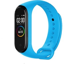 Megafox Teknoloji Xiaomi Mi Band 3 / Mi Band 4 Uyumlu Kordon Silikon Esnek Ayarlanabilir Spor Bileklik, Mavi