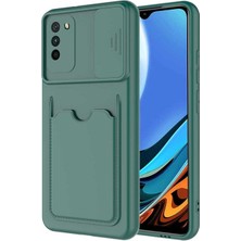 Megafox Teknoloji Xiaomi Poco M3 Uyumlu Kılıf Kartix Kapak, Koyu Yeşil