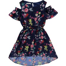 Civil Girls Kız Çocuk Elbise 6-9 Yaş Lacivert