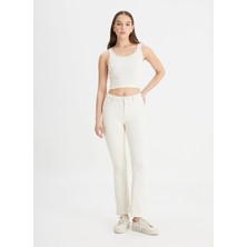 Lee Yüksek Bel Bootcut Paça Normal Ekru Kadın Denim Pantolon L31T20530349-Breese Bot Jean Pantol