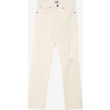 Denim Trip SARAH Slim Straight Fit Beyaz Kadın Jean Pantolon