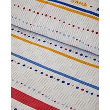 English Home Coastal Stripe Çift Kişilik Pike Kırmızı