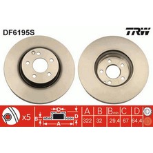 TRW Fren Diski On Mercedes W204 S204 W212 C207 R172 18051