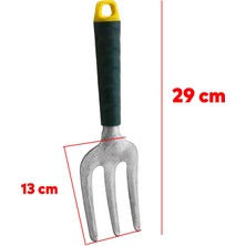 Badem10 Metal Ot Sökme Aleti Çiçek Bitki Sökme Aparatı Toprak Belleme Hobi Aleti Küçük 29 cm 3'lü Çatal