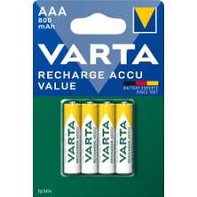 Varta Şarj Edilebilir Value 4X2100MAH Aa KALEM+4X800MAH Aaa Ince Pil+Saklama Kesesi Hediye