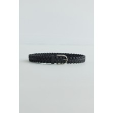 Suud Collection Siyah El Örgüsü Kemer