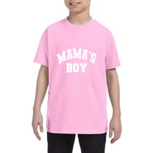 Great Peak Est 2021 Erkek Çocuk Tişört %100 Pamuk Mama's Boy Beyaz Siyah Pembe Çocuk T-Shirt