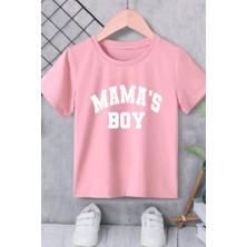 Great Peak Est 2021 Erkek Çocuk Tişört %100 Pamuk Mama's Boy Beyaz Siyah Pembe Çocuk T-Shirt