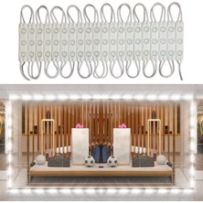 Amber LED Mercekli Modül LED 10 Adet Beyaz Tak Çalıştır Hazır Set Ürün Adaptör ve Aç-Kapa Anahtar Dahil, Mutfak, Ayna, Tezgah, Akvaryum, Vitrin Aydınlatma, Suya Dayanıklı