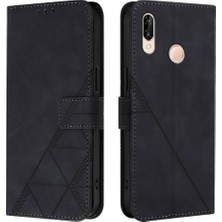 Huawei P20 Lite Için Kılıf Pu Deri Flip Folio Kitap Koruyucu Cüzdan Kart (Yurt Dışından)