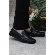 Mehmet Mete 31101 Siyah Deri Deri Loafer Erkek Babet Erkek Ayakkabı